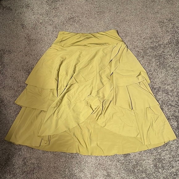 EVIE Dresses & Skirts - Hi low shiny satin like ruffle skirt